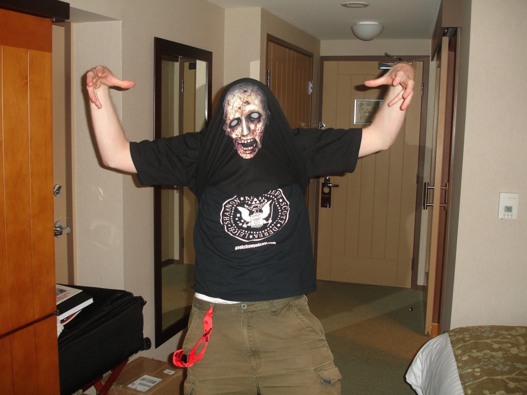 Derek Hunter the infamous creator of Pirate Club flaunting his zombie shirt