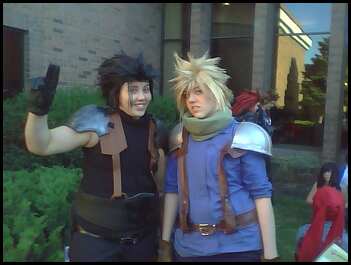 Cloud and Zack from Final Fantasy VII: Crisis Core.