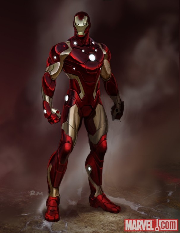 Iron Man wearing new design chrome armor suit with glossy/matte finish by  @freiart_mjr Finally started to put my name/logo. Hardly noti