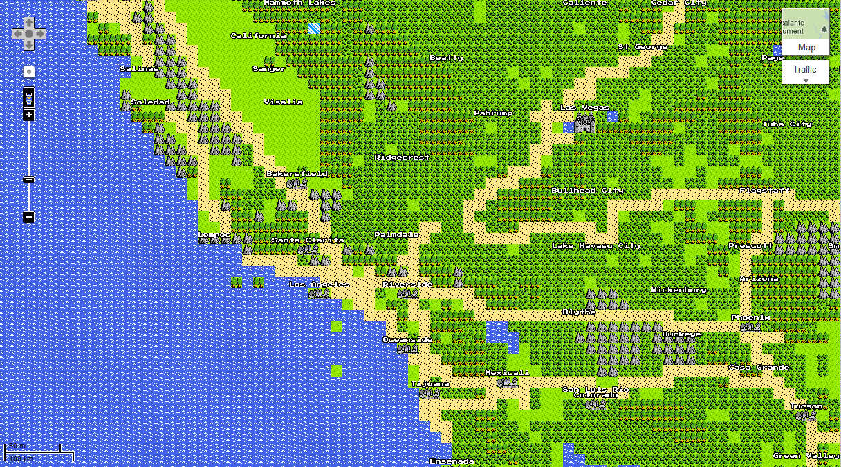 8-bit Google Maps, Start Your Quest