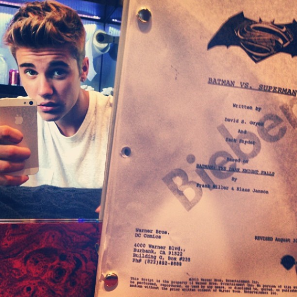 Justin Bieber does NOT have a script for Batman Superman