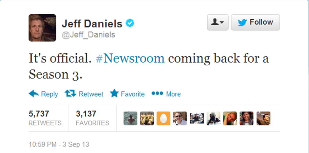 Jeff Daniels' tweet