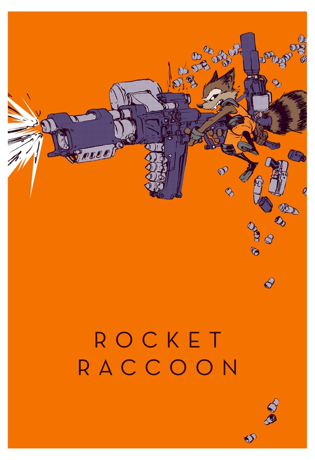 Rocket Raccoon fan art print by Jake Parker