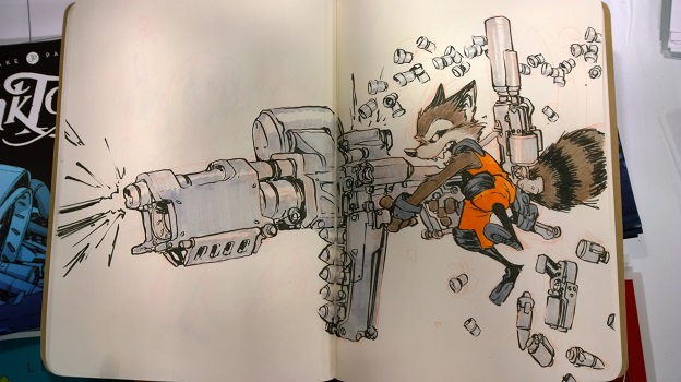 Original Rocket Raccoon Art By Jake Parker