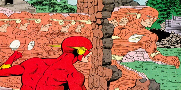 The Flash vibrating through a brick wall