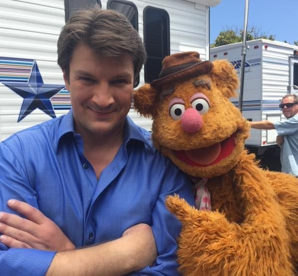 Fozzie Bear and Nathan Fillion