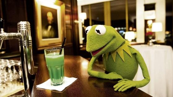 Kermit in a bar