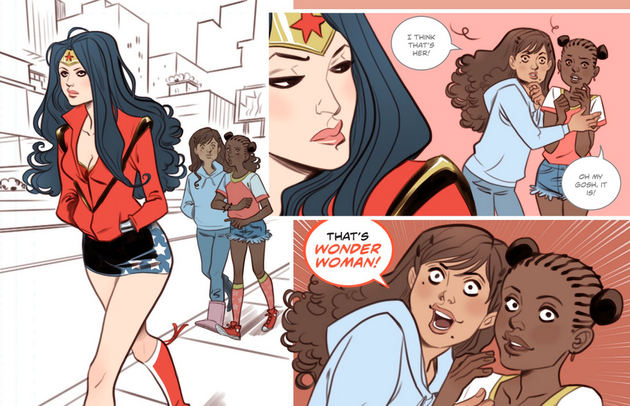 Wonder Woman with girls