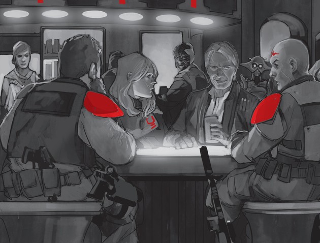 Old Han in a cantina