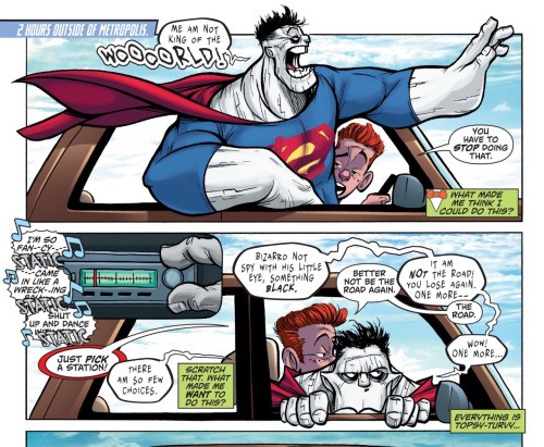 Bizarro and Jimmy on the road