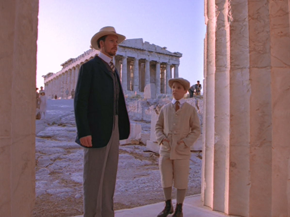 Indy and his father at the Parthenon